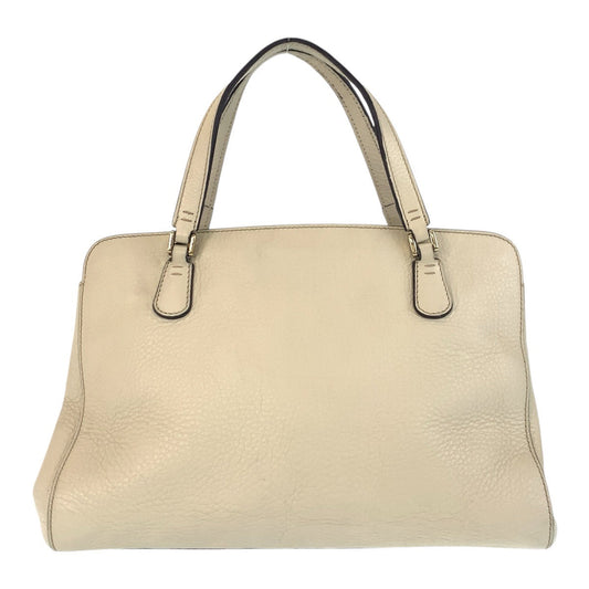 GUCCI Handbag leather white Handbag Interlocking Women Used Authentic