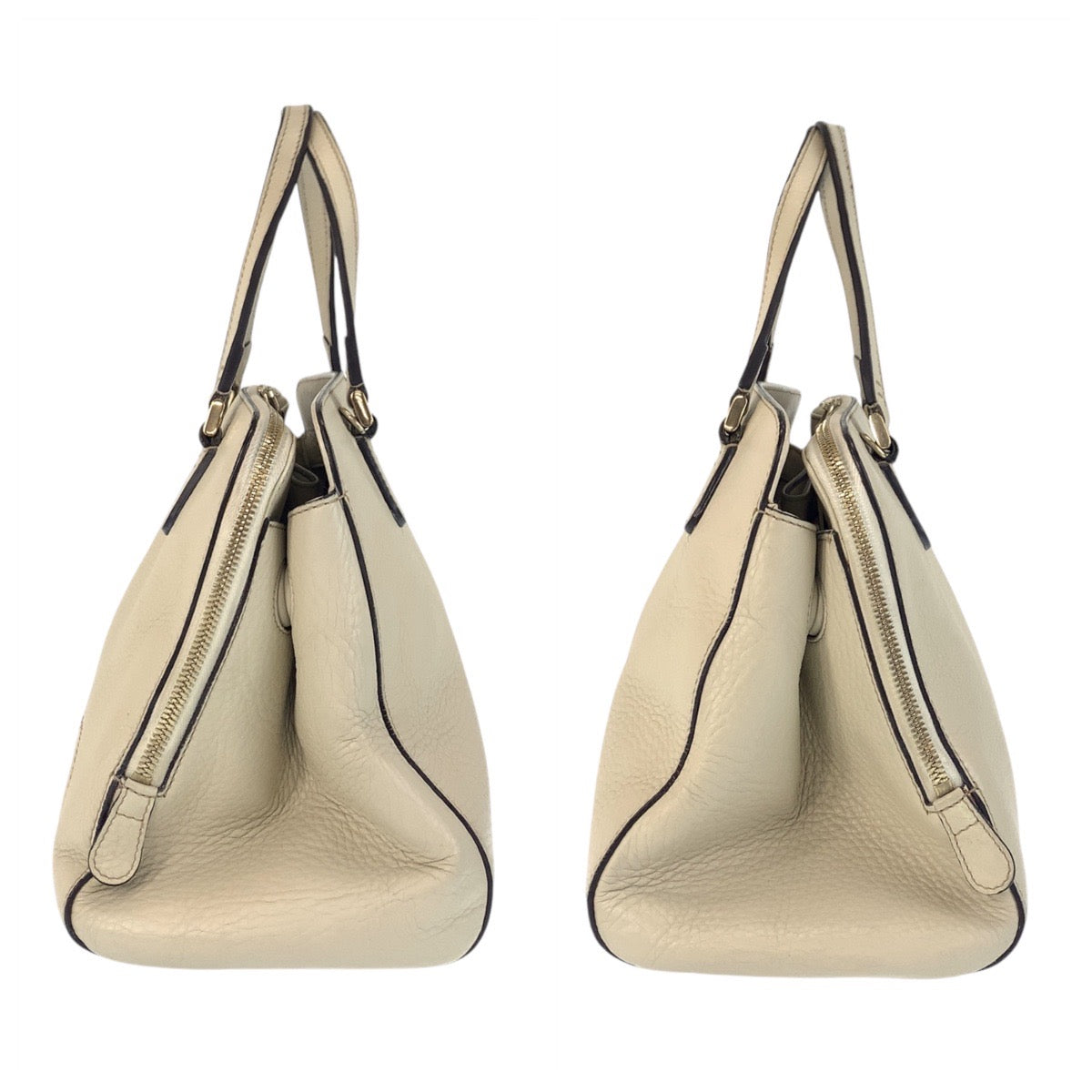 GUCCI Handbag leather white Handbag Interlocking Women Used Authentic