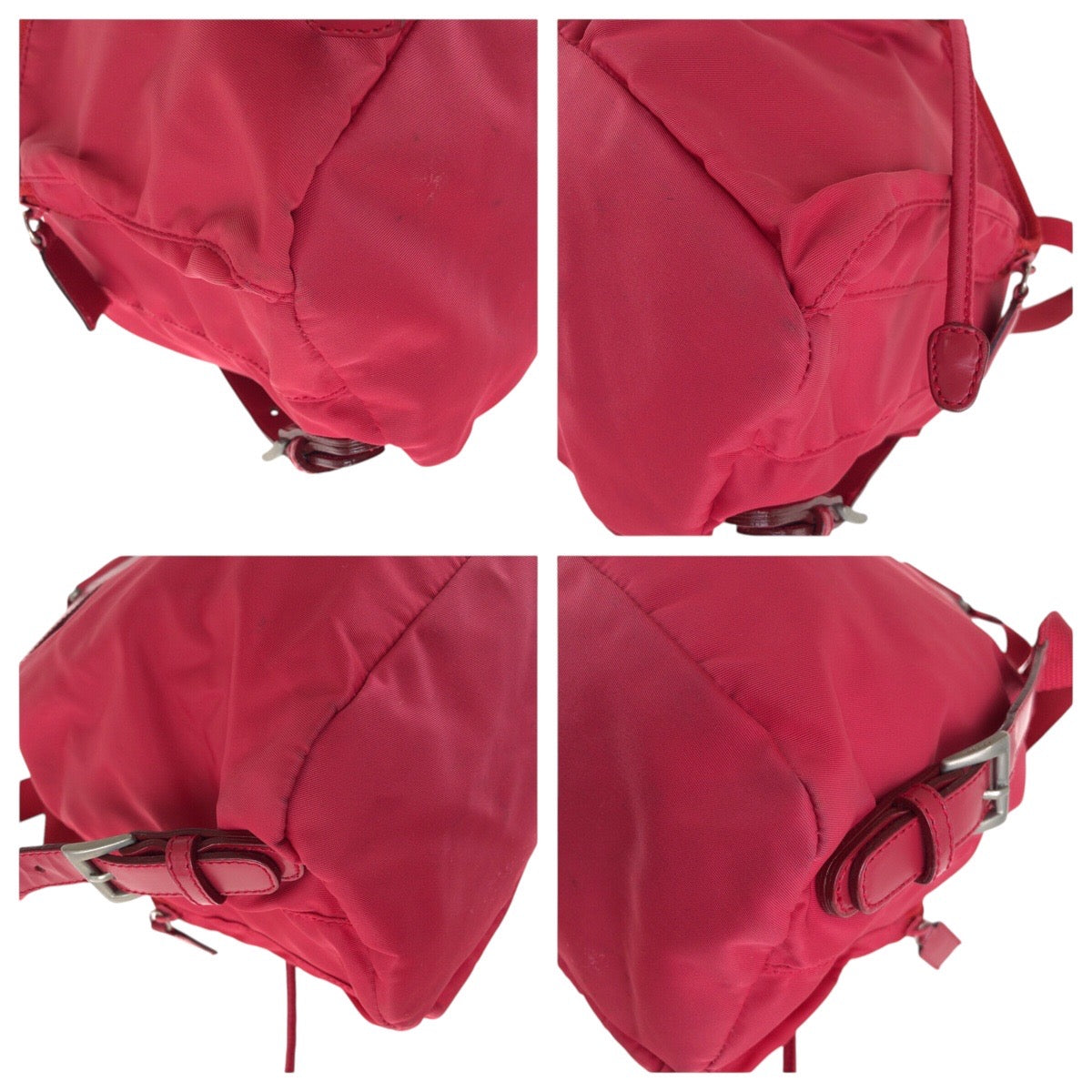 PRADA Backpack Nylon, Leather Red Backpacks & Daypacks Backpacks Test Triangle With logo Women Used Authentic