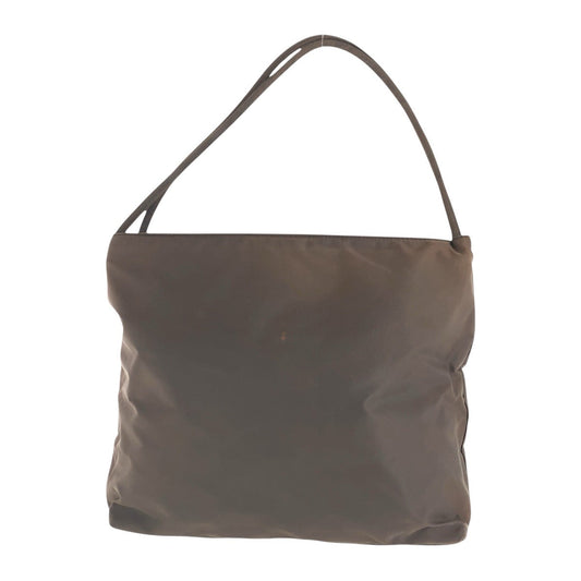 PRADA Shoulder Bag Nylon Brown Test Triangle With logo Women Used Authentic