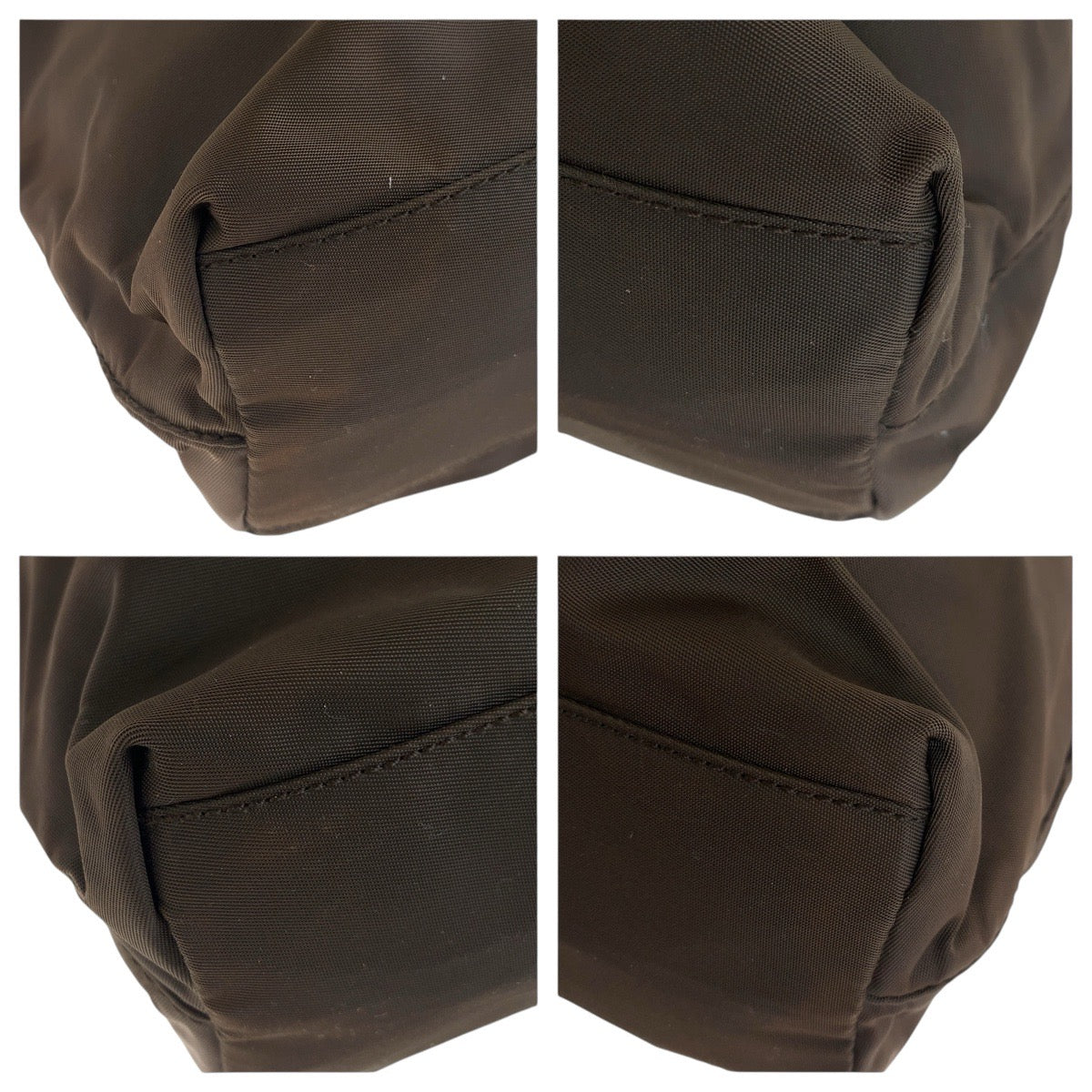 PRADA Shoulder Bag Nylon Brown Test Triangle With logo Women Used Authentic