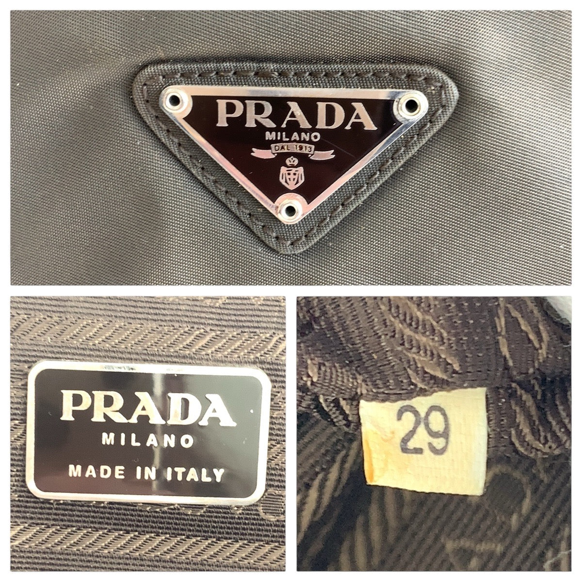 PRADA Shoulder Bag Nylon Brown Test Triangle With logo Women Used Authentic