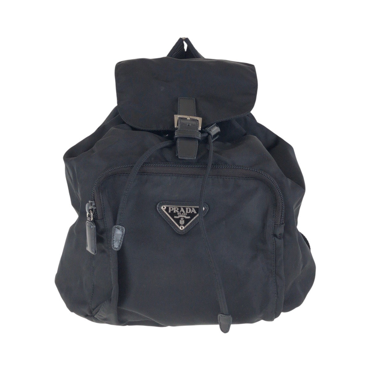 PRADA Backpack Nylon, Leather black Backpacks & Daypacks Backpacks Test Triangle With logo Women Used Authentic