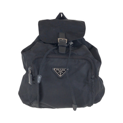 PRADA Backpack Nylon, Leather black Backpacks & Daypacks Backpacks Test Triangle With logo Women Used Authentic