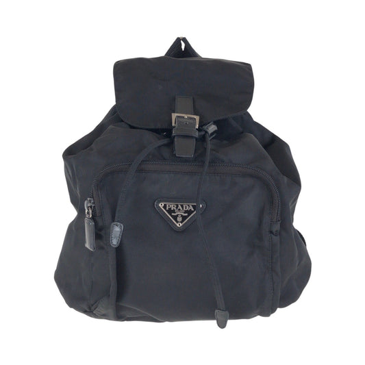 PRADA Backpack Nylon, Leather black Backpacks & Daypacks Backpacks Test Triangle With logo Women Used Authentic