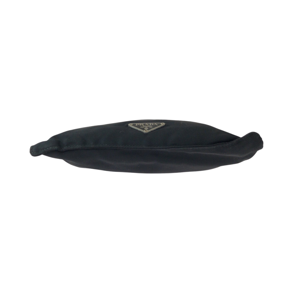 PRADA Shoulder Bag Nylon Black SilverMetal Shoulder Bag Sacoche Test Triangle With logo mens Used Authentic
