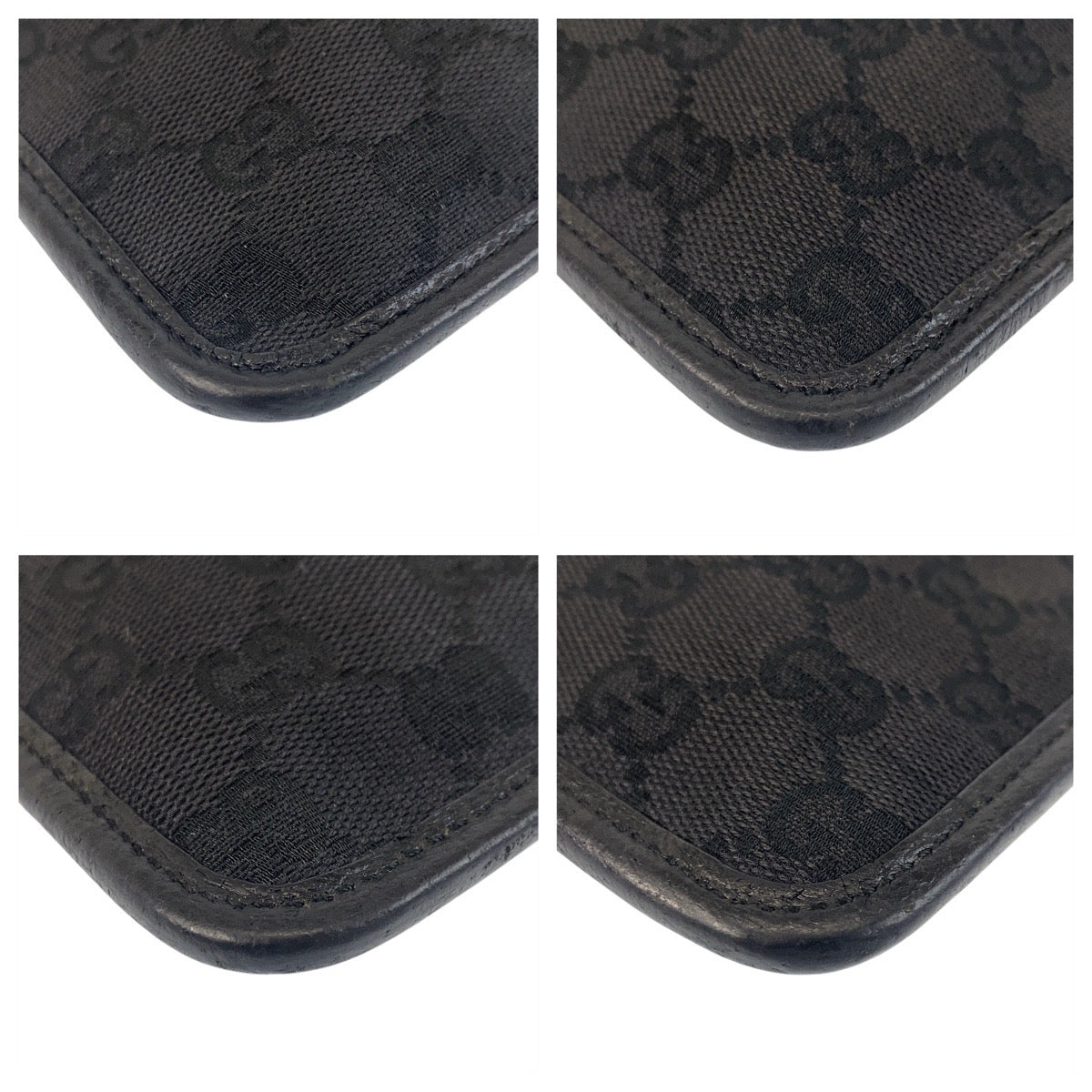 GUCCI Shoulder Bag 27639 GG canvas, leather Black black Shoulder Bag pochette Women Used Authentic