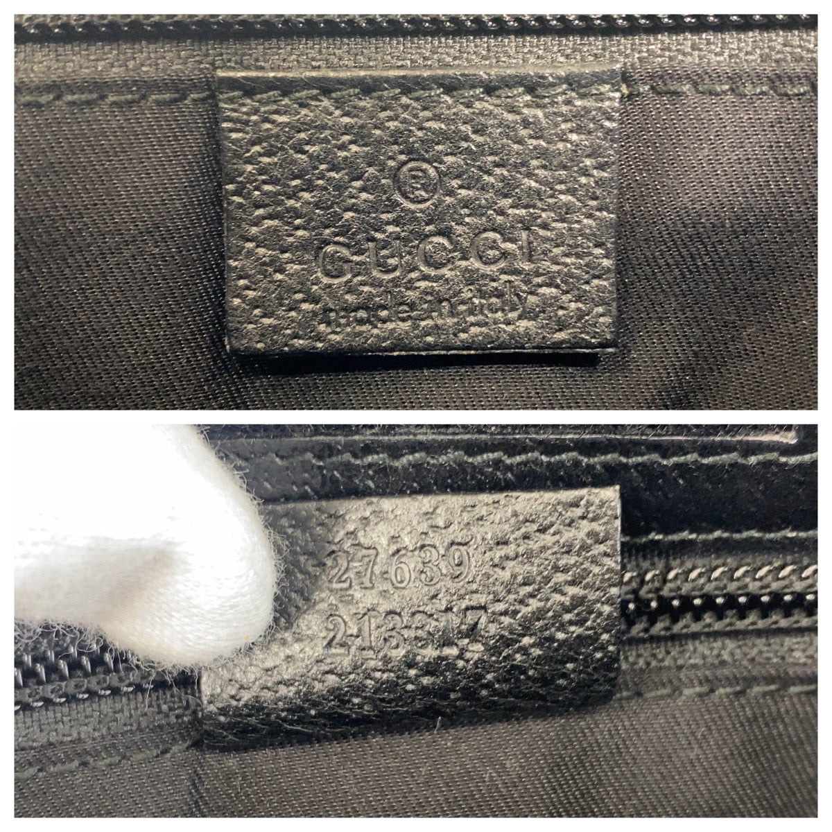GUCCI Shoulder Bag 27639 GG canvas, leather Black black Shoulder Bag pochette Women Used Authentic