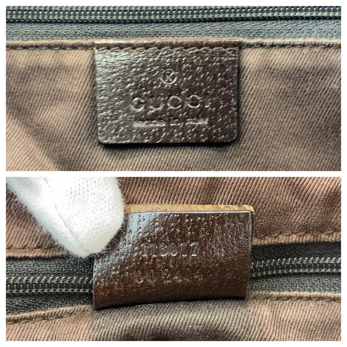 GUCCI Tote Bag 113017 GG canvas, leather Beige brown Tote Bag Shoulder Bag Women Used Authentic