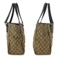 GUCCI Tote Bag 113017 GG canvas, leather Beige brown Tote Bag Shoulder Bag Women Used Authentic