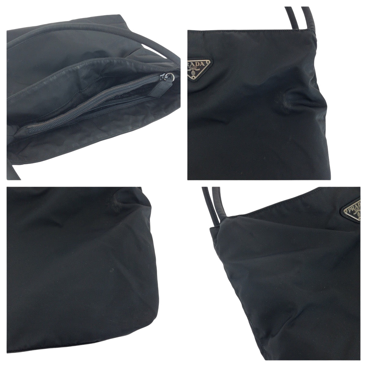 PRADA Tote Bag B6243 Nylon black Tote Bag Shoulder Bag Test Triangle With logo Women Used Authentic