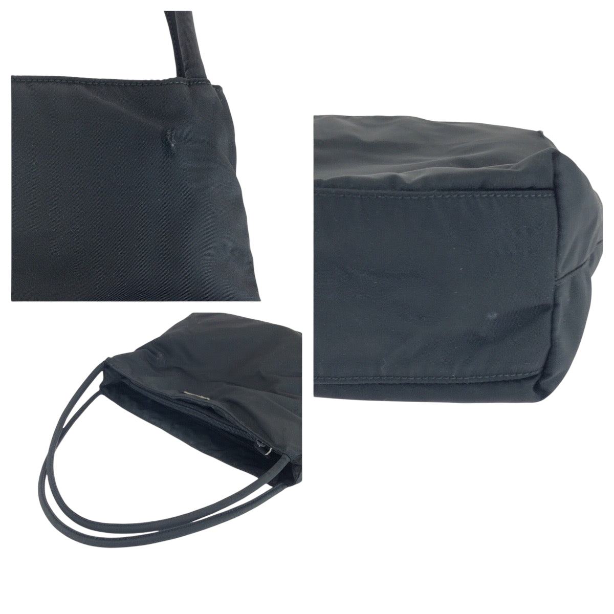 PRADA Tote Bag B6243 Nylon black Tote Bag Shoulder Bag Test Triangle With logo Women Used Authentic