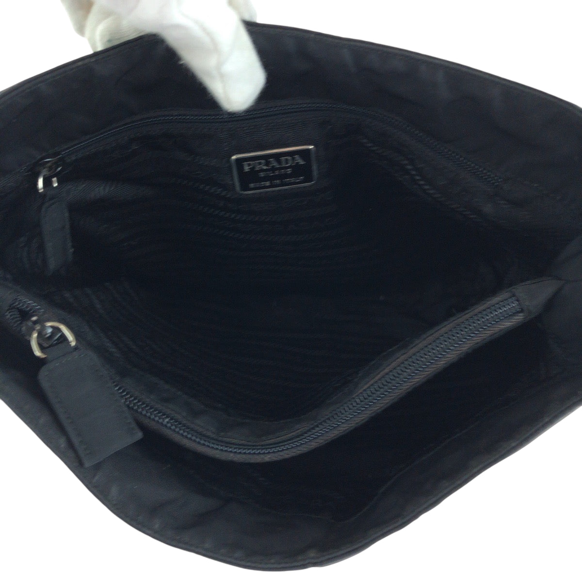 PRADA Tote Bag B6243 Nylon black Tote Bag Shoulder Bag Test Triangle With logo Women Used Authentic
