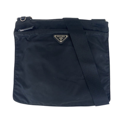 PRADA Shoulder Bag Nylon black Shoulder Bag pochette Test Triangle With logo Women Used Authentic