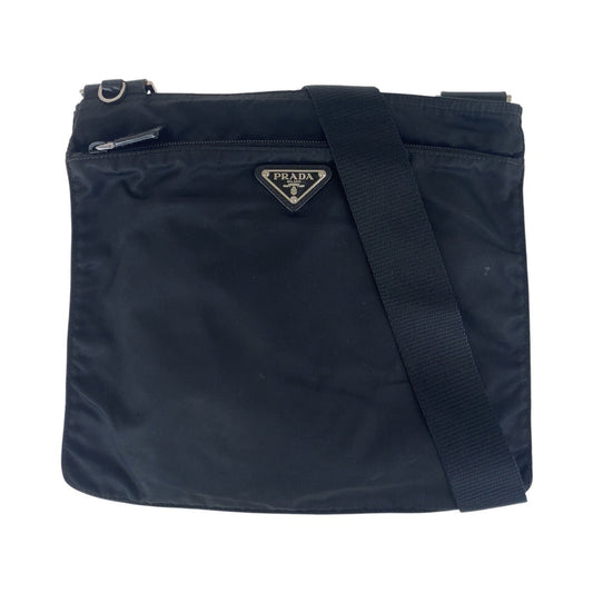 PRADA Shoulder Bag Nylon black Shoulder Bag pochette Test Triangle With logo Women Used Authentic