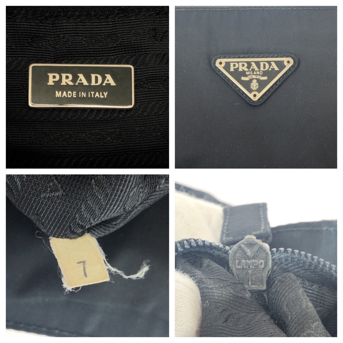 PRADA Tote Bag Nylon black Tote Bag handbag Test Triangle With logo Women Used Authentic