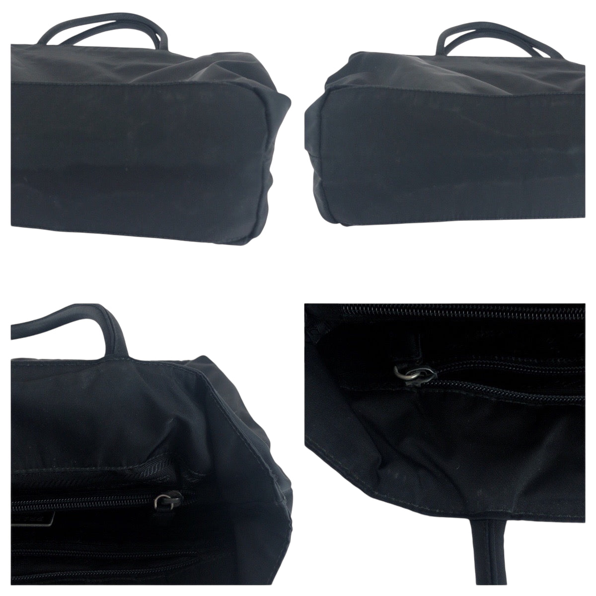 PRADA Tote Bag Nylon black Tote Bag handbag Test Triangle With logo Women Used Authentic