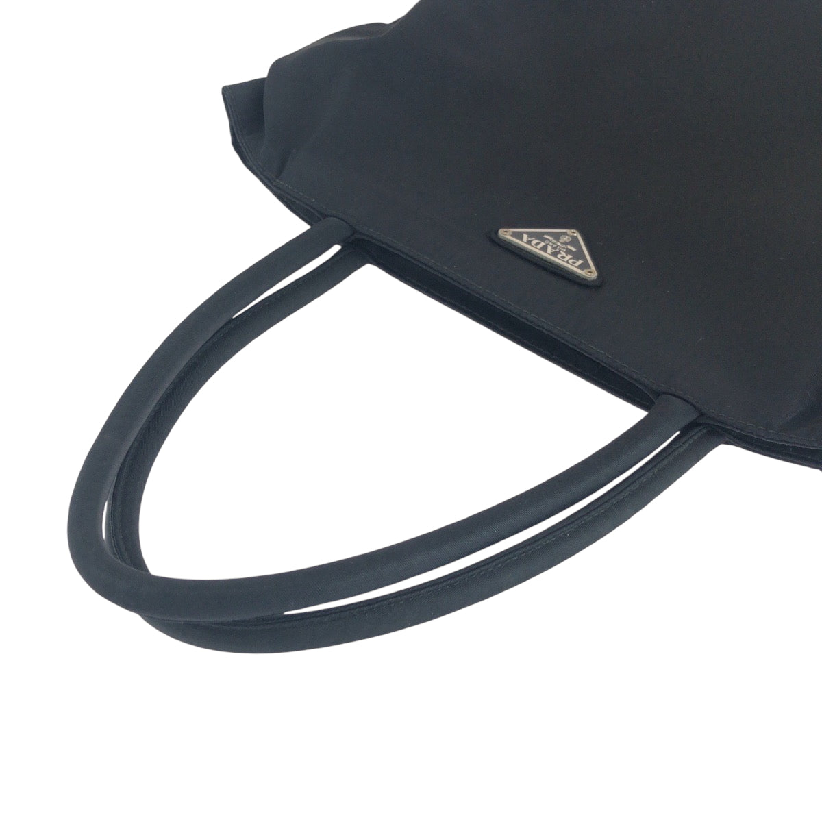 PRADA Tote Bag Nylon black Tote Bag handbag Test Triangle With logo Women Used Authentic