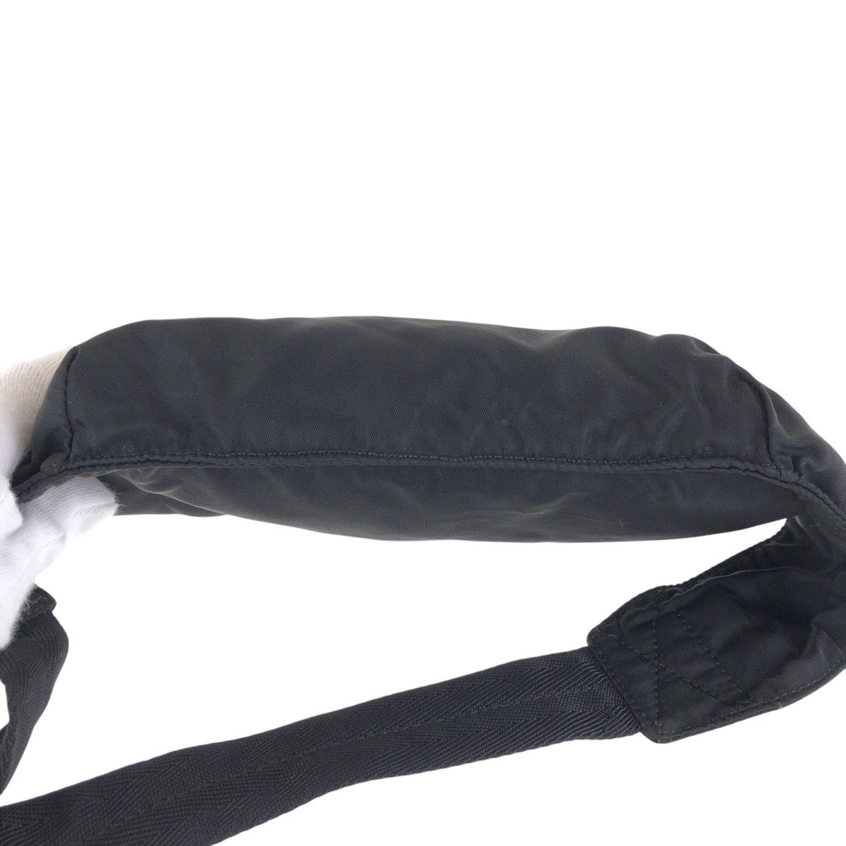 PRADA Waist bag Nylon black Sling bag Test Triangle With logo Women Used Authentic