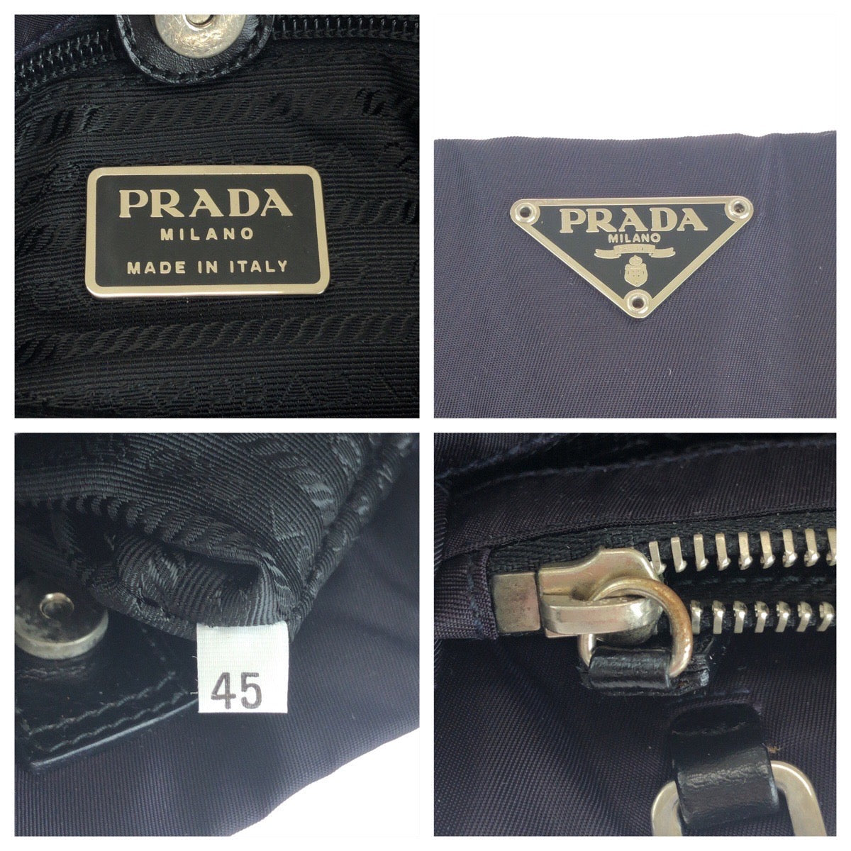 PRADA Tote Bag Nylon purple Tote Bag handbag Test Triangle With logo Women Used Authentic