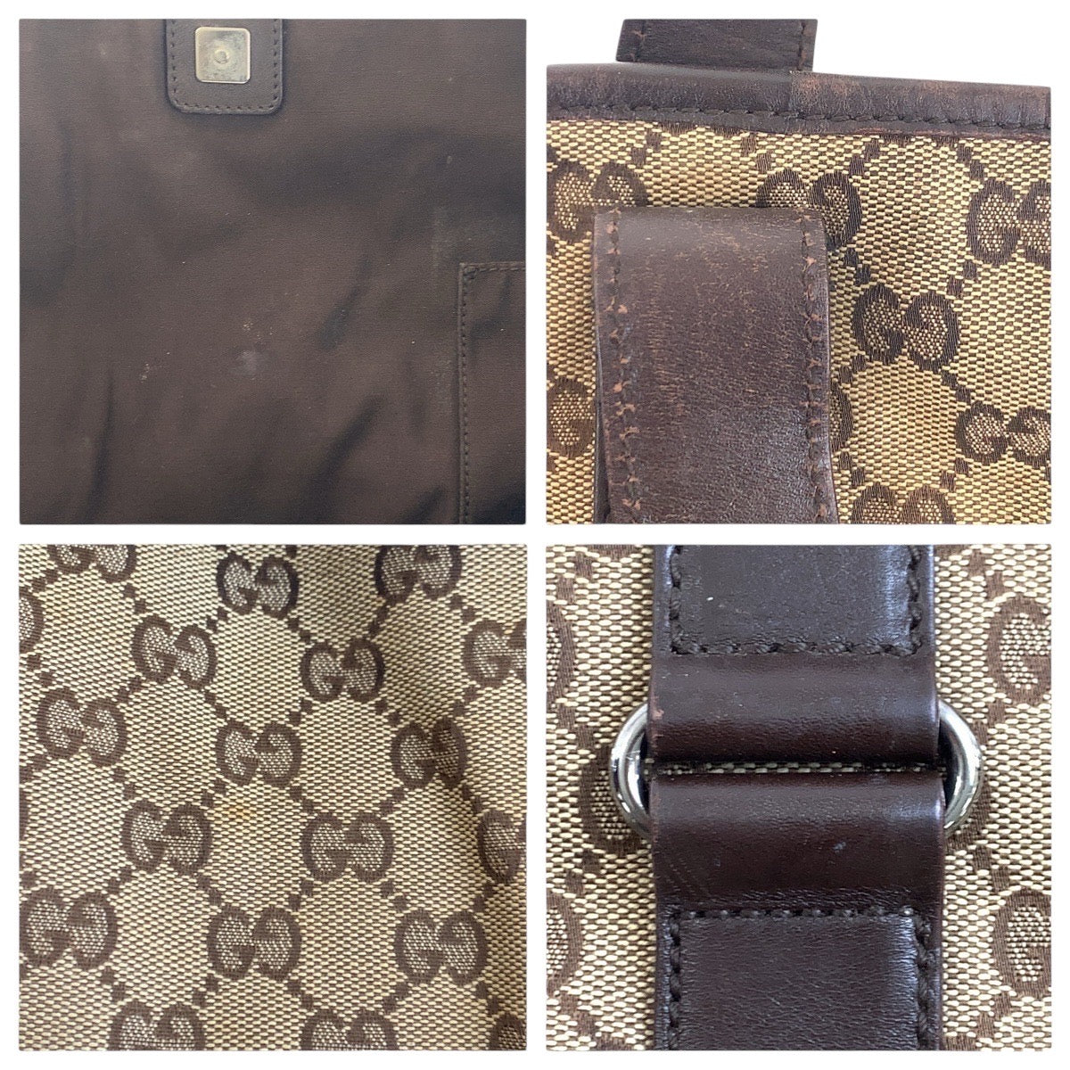 GUCCI Tote Bag 145971 GG canvas Beige brown