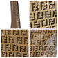 FENDI Handbag PVC, Leather beige Handbag Boston Duffel bag Zucca Women Used Authentic