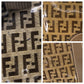 FENDI Handbag PVC, Leather beige Handbag Boston Duffel bag Zucca Women Used Authentic