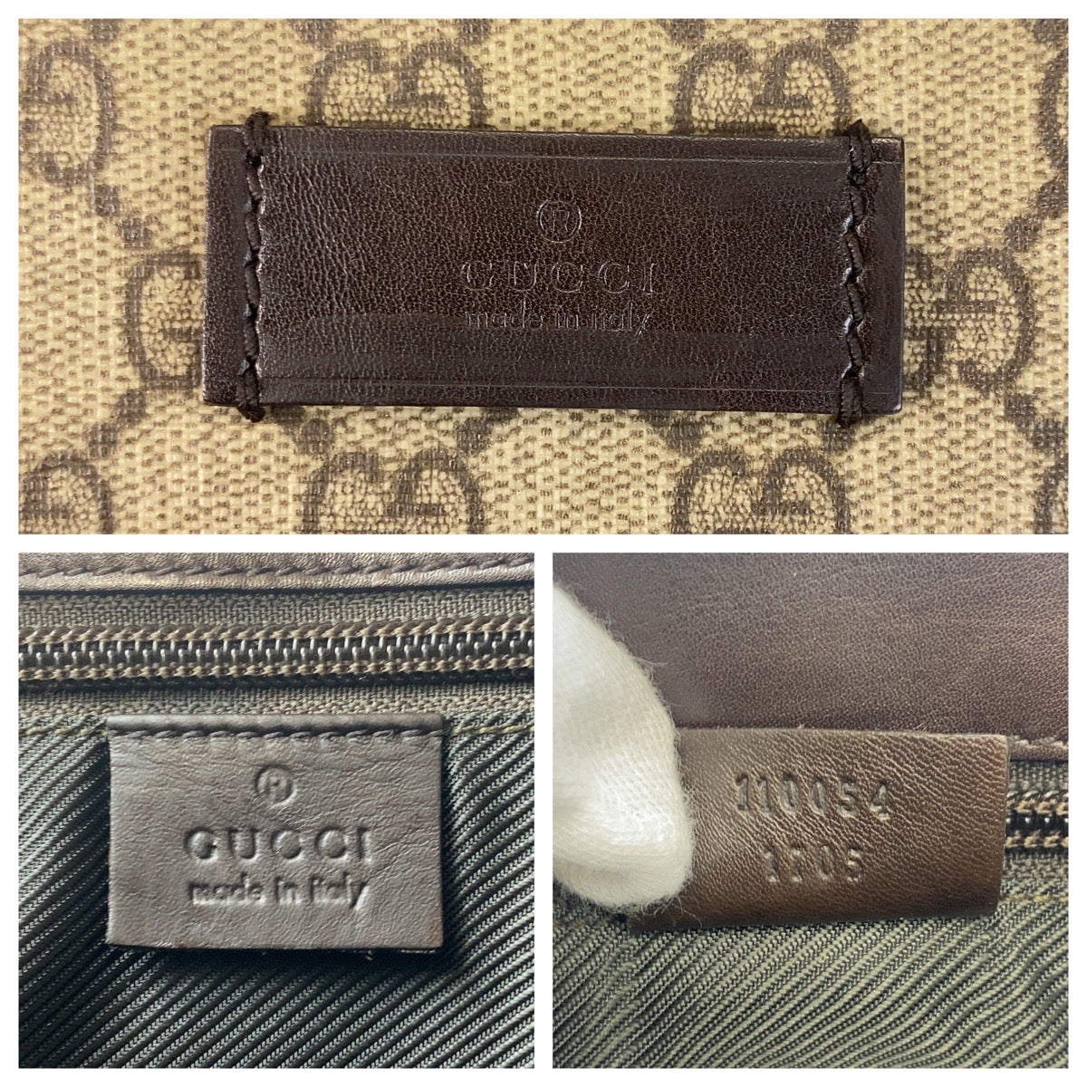 GUCCI Shoulder Bag 110054 GG Supreme canvas, leather beige Shoulder Bag Messenger bag Women Used Authentic