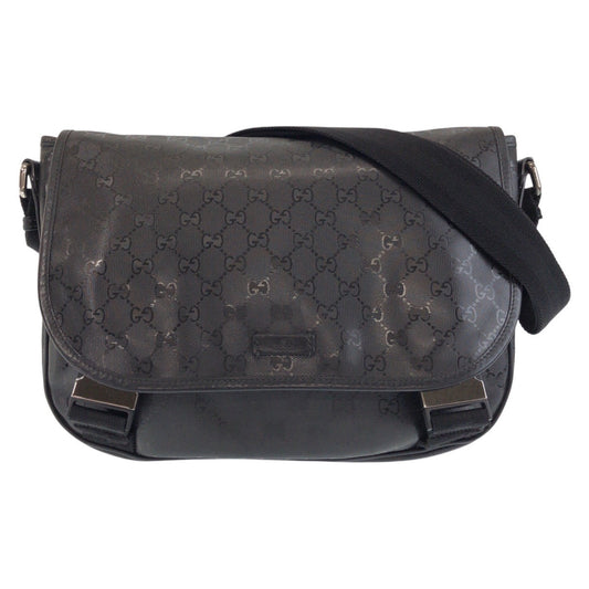 GUCCI Shoulder Bag PVC black Shoulder Bag Messenger bag GG implementation Women Used Authentic