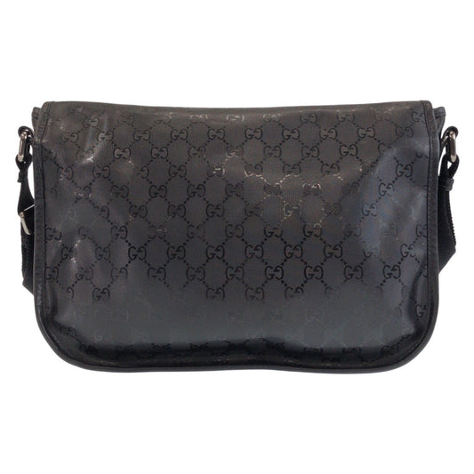 GUCCI Shoulder Bag PVC black Shoulder Bag Messenger bag GG implementation Women Used Authentic