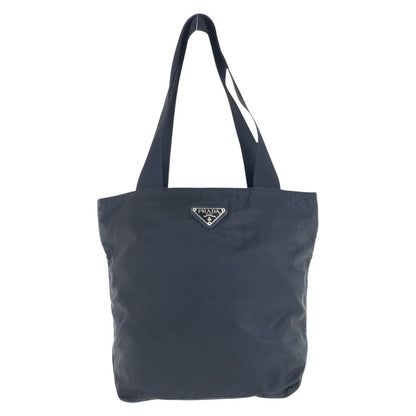 PRADA Tote Bag Nylon black Tote Bag Shoulder Bag Test Triangle With logo Women Used Authentic