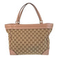 GUCCI Tote Bag 257061 GG canvas, leather beige Tote Bag Shoulder Bag Mayfair Women Used Authentic
