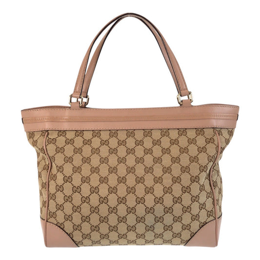 GUCCI Tote Bag 257061 GG canvas, leather beige Tote Bag Shoulder Bag Mayfair Women Used Authentic