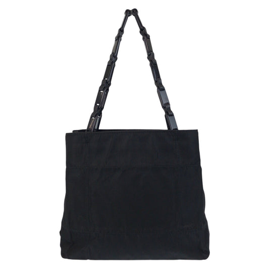 PRADA Tote Bag Nylon, Plastic black Tote Bag Shoulder Bag Test Triangle With logo Women Used Authentic
