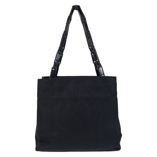 PRADA Tote Bag Nylon, Plastic black Tote Bag Shoulder Bag Test Triangle With logo Women Used Authentic