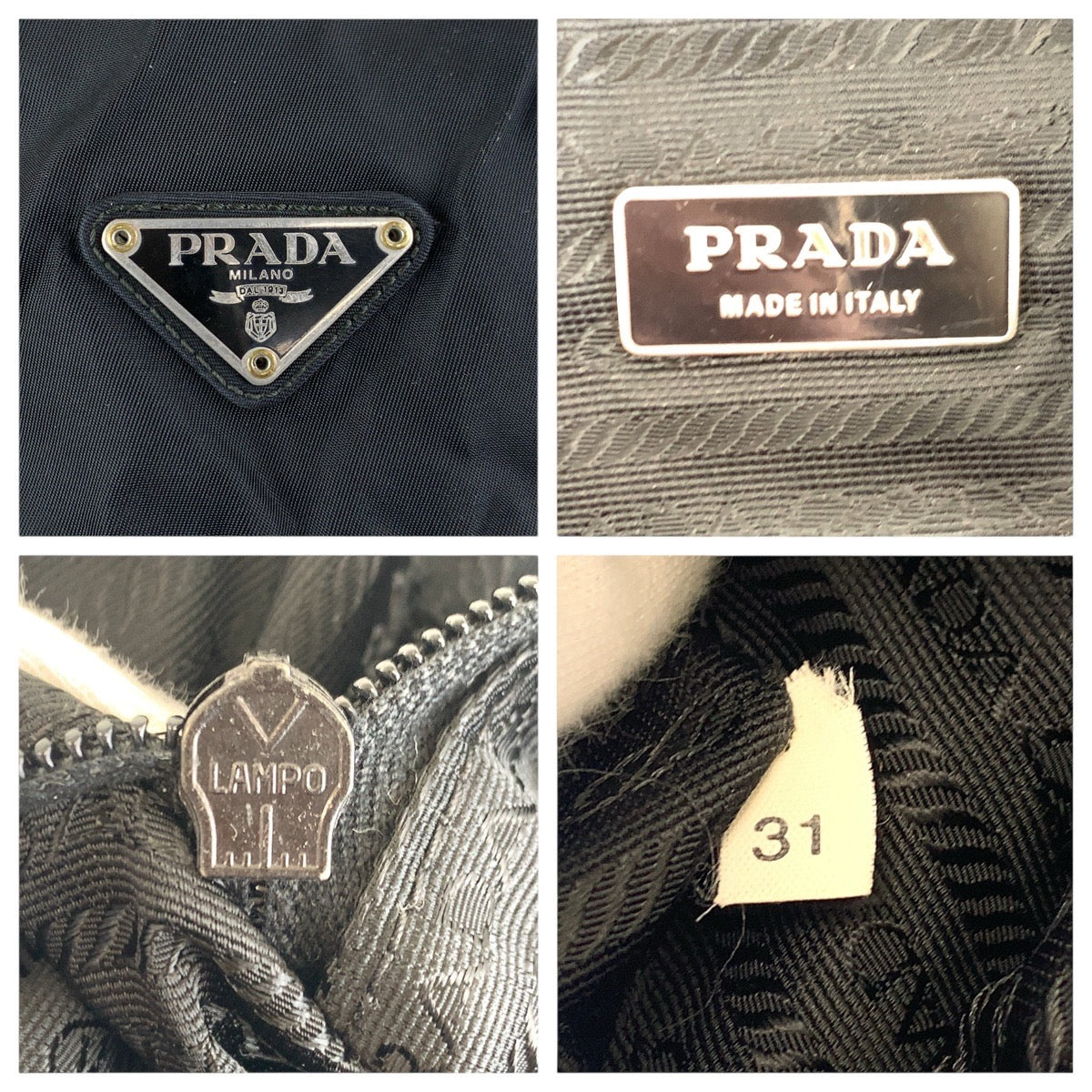 PRADA Shoulder Bag 31 Nylon Black SilverMetal Crossbody Shoulder Bag Unisex Test Triangle With logo Women Used Authentic