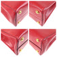 PRADA Tote Bag leather Red Gold Metal Tote Bag Shoulder Bag 2way Safiano Women Used Authentic