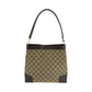 GUCCI Shoulder Bag 001 4231 GG canvas Brown Beige Gold Metal One Shoulder Bag Women Used Authentic