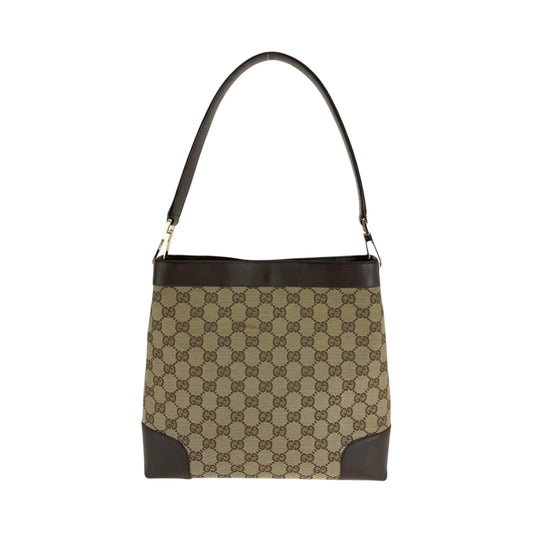 GUCCI Shoulder Bag 001 4231 GG canvas Brown Beige Gold Metal One Shoulder Bag Women Used Authentic