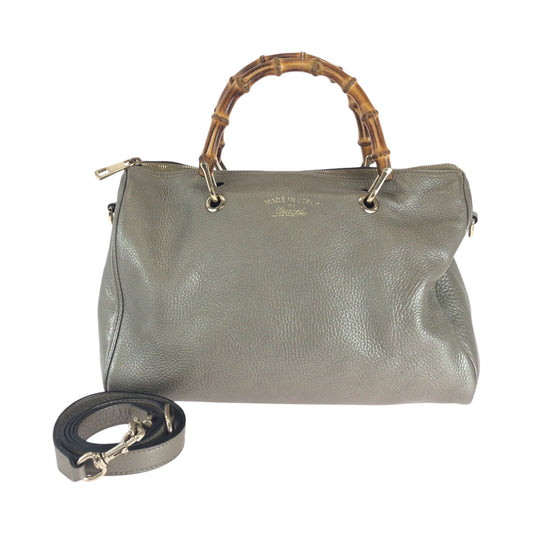 GUCCI Shoulder Bag 353124 leather gold Shoulder Bag Handbag 2way Bamboo Women Used Authentic