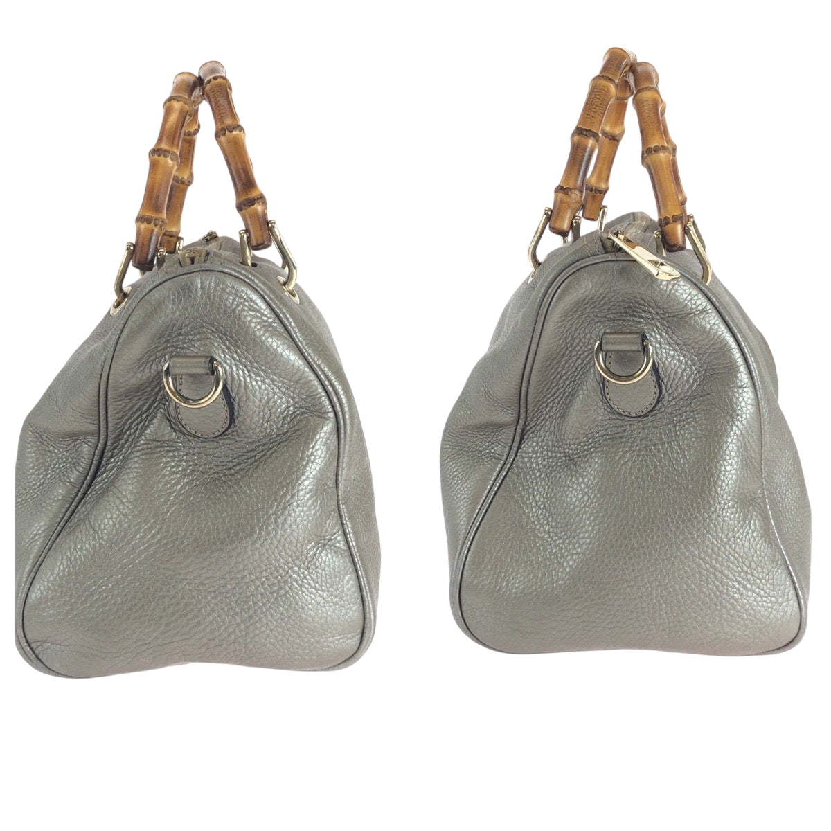 GUCCI Shoulder Bag 353124 leather gold Shoulder Bag Handbag 2way Bamboo Women Used Authentic