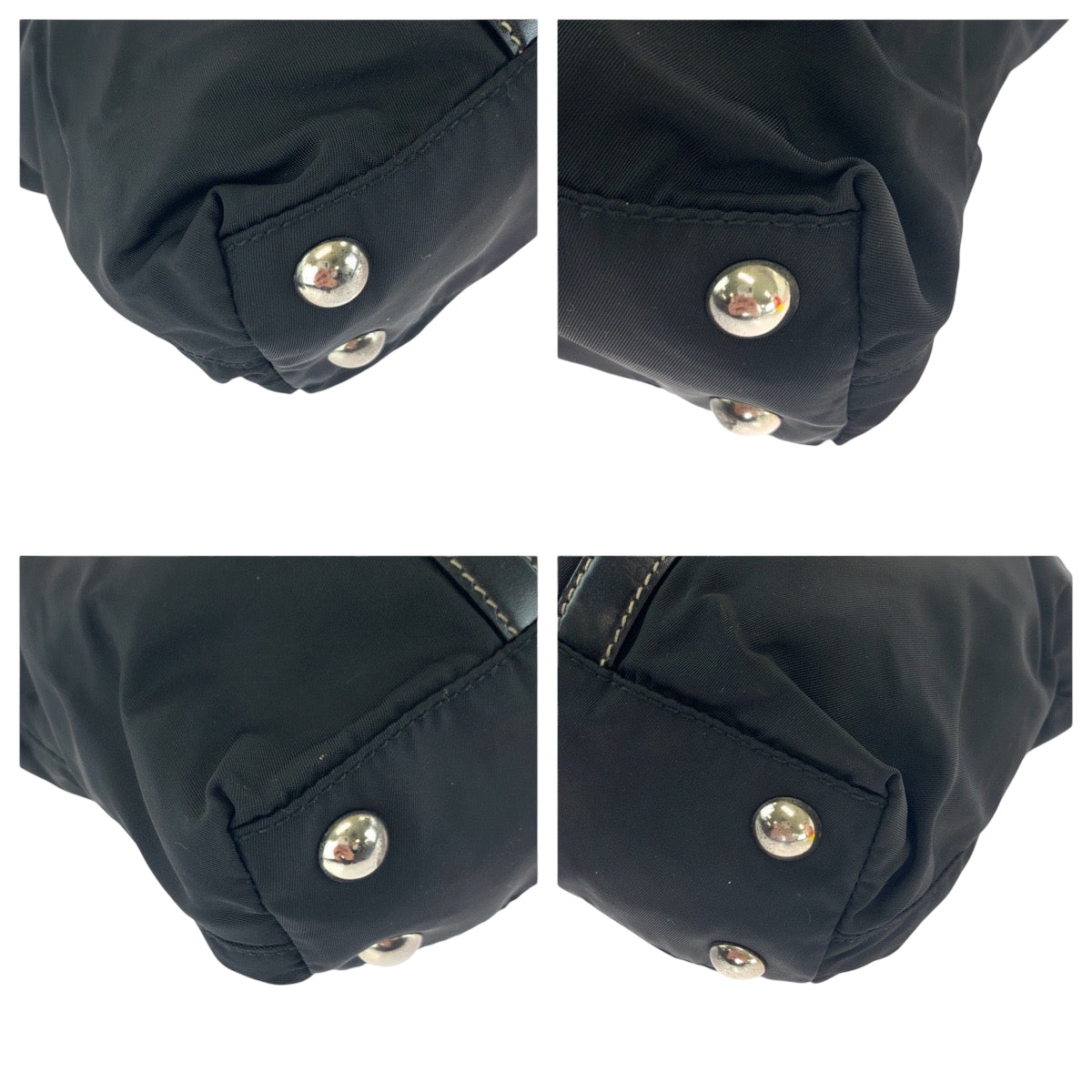 PRADA Shoulder Bag BN1052 Nylon Black SilverMetal Shoulder Bag Handbag 2way Test Triangle With logo Women Used Authentic