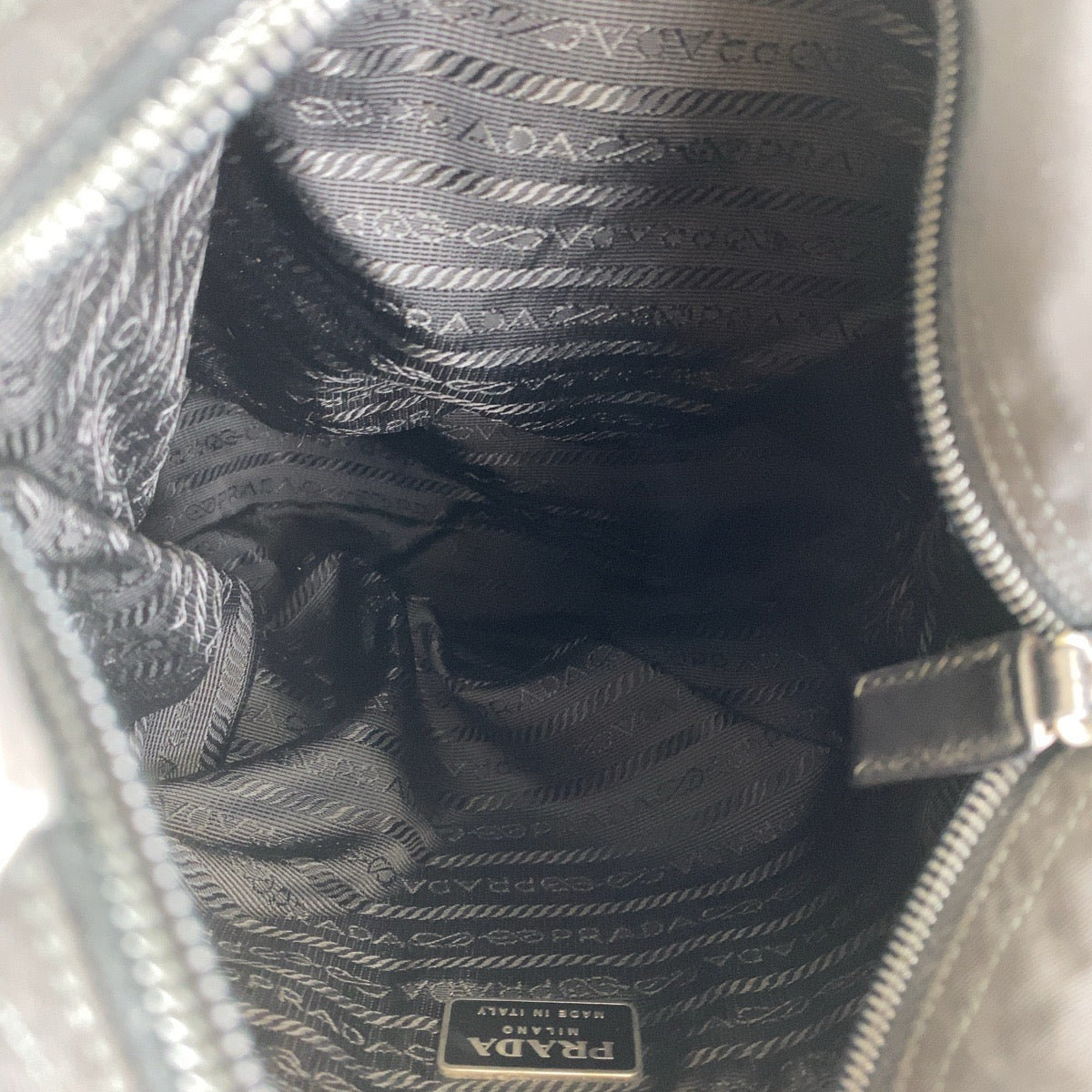 PRADA Tote Bag Nylon black Tote Bag Shoulder Bag Test Triangle With logo Women Used Authentic