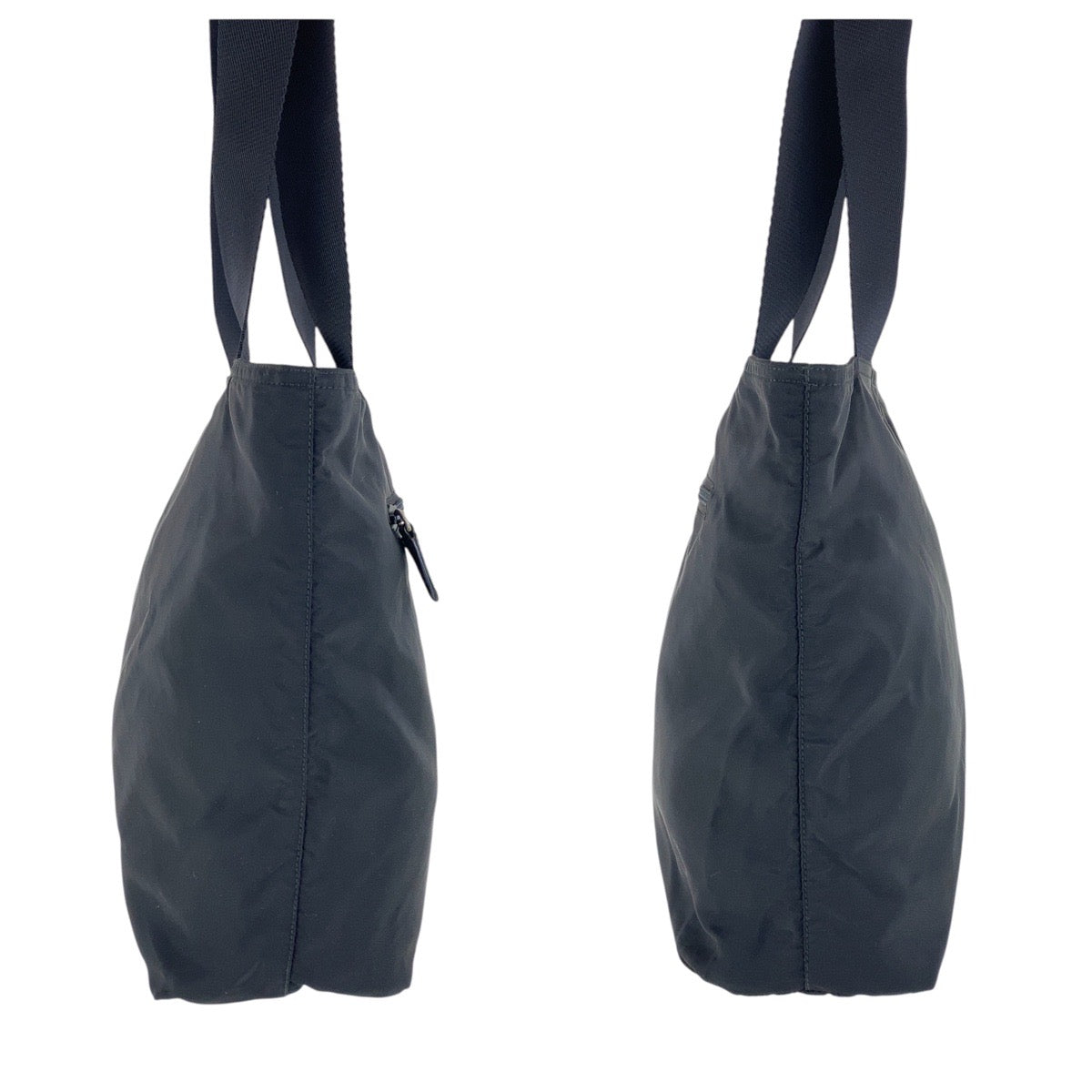 PRADA Tote Bag Nylon black Tote Bag Shoulder Bag Test Triangle With logo Women Used Authentic
