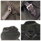 PRADA Backpack Nylon Khaki Brown SilverMetal Backpack Backpack Test Triangle With logo Women Used Authentic