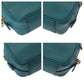 PRADA Shoulder Bag leather Blue GoldMetal Safiano Triangle With logo