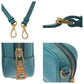 PRADA Shoulder Bag leather Blue GoldMetal Safiano Triangle With logo