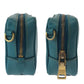 PRADA Shoulder Bag leather Blue GoldMetal Safiano Triangle With logo