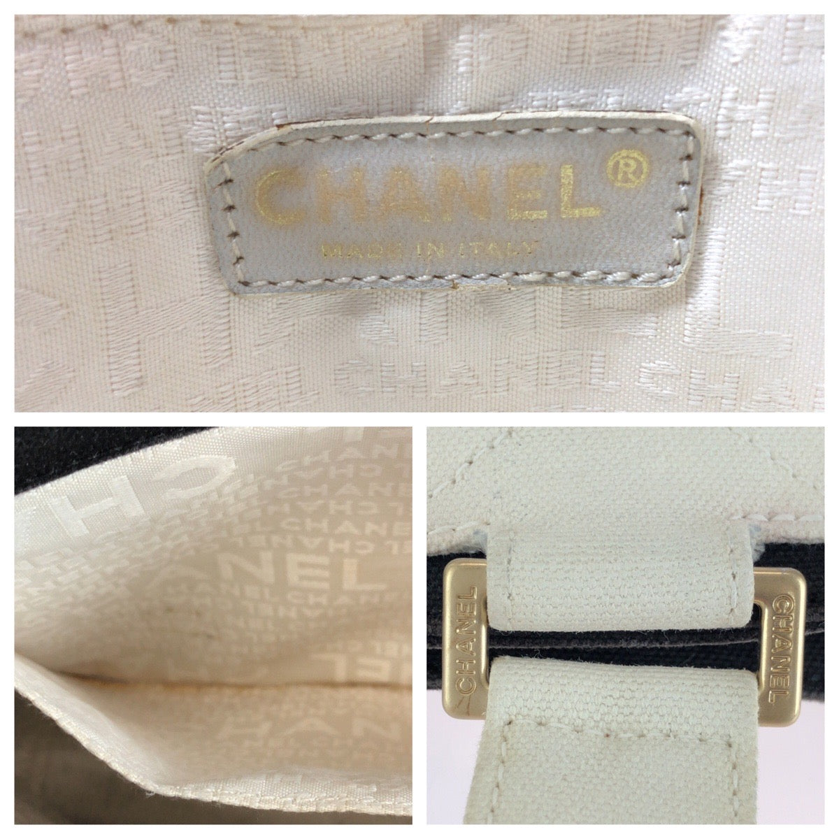 CHANEL Tote Bag canvas Black GoldMetal Handbag Tote Bag Wild Stitch Chocolate Bar COCO Mark Women Used Authentic