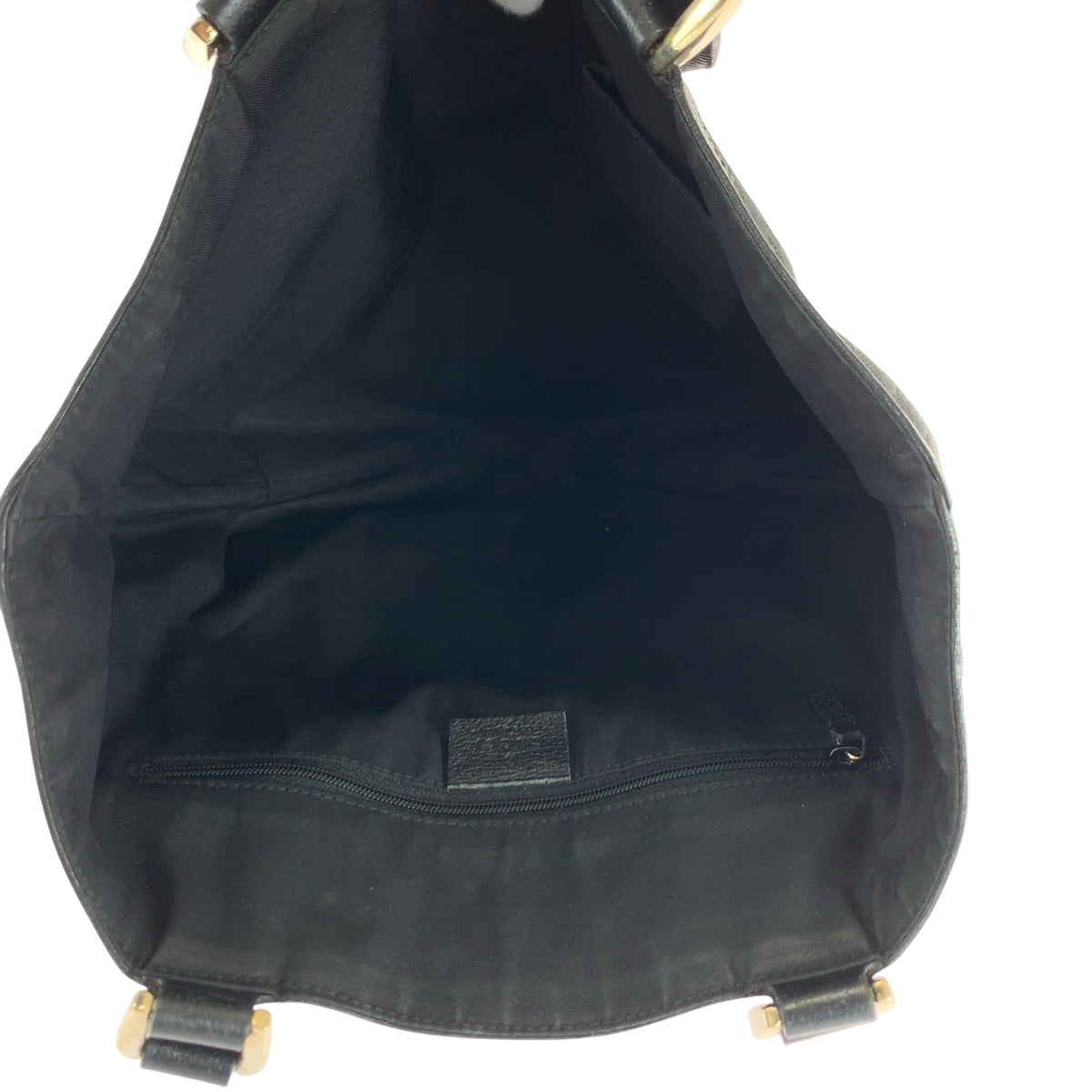 GUCCI Handbag 130739 GG canvas Black GoldMetal Handbag Tote Bag Abbey Women Used Authentic